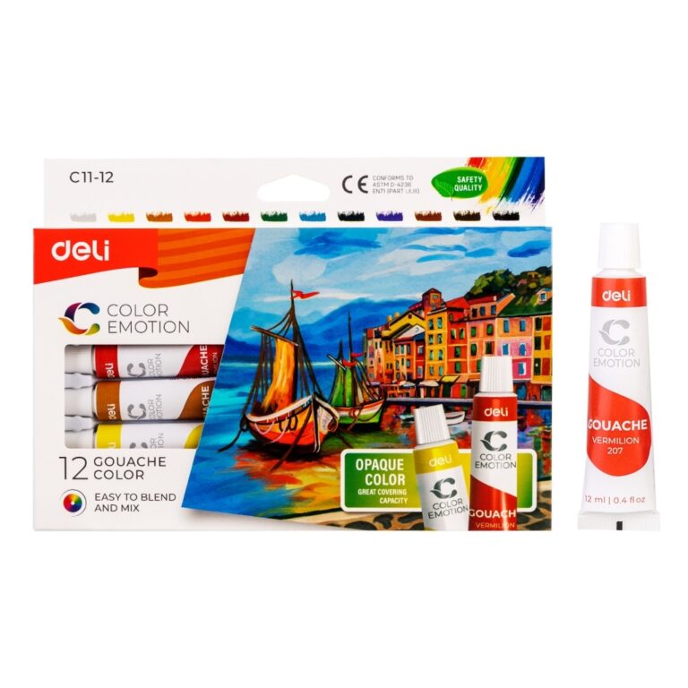 Guašas DELI, 12 spalvų, 12 ml tūbelėse