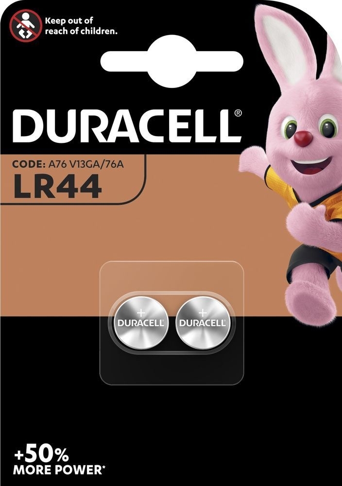 Elementai Duracell LR44 (A76) 1,5V, šarminiai, 2 vnt