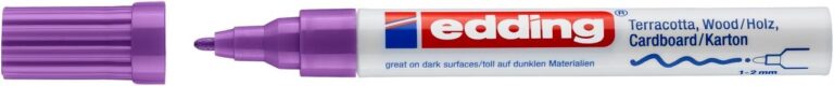 *Žymeklis Edding 4040 lako pagrindu, apvaliu galiuku, 1-2mm, skirtas dekoravimui, matinės violetinės spalvos