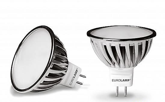 *Šviesos diodų lempa LED, 5 W, (GU5.3) MR16, šiltai balta