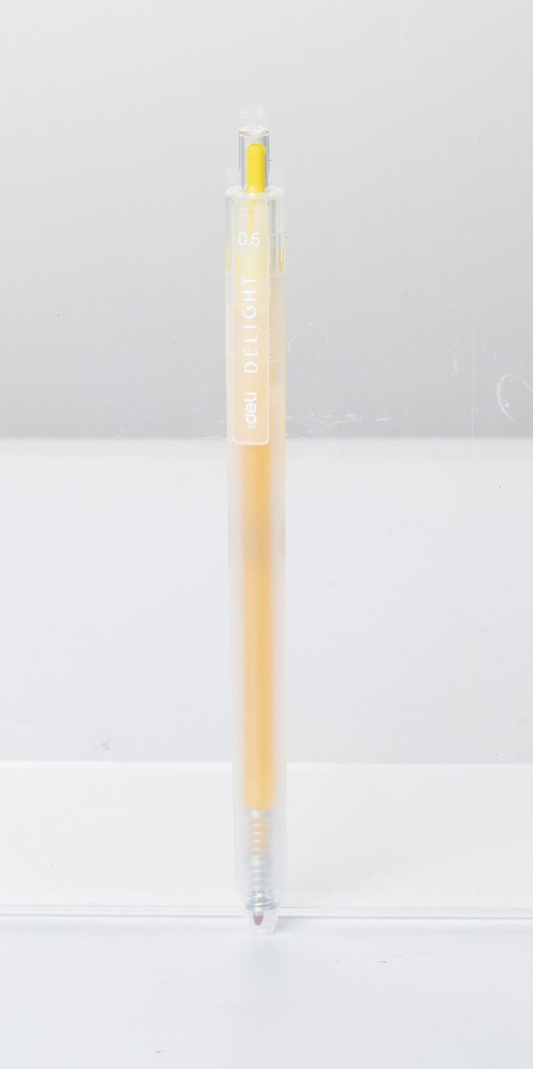 Gelinis rašiklis Deli Delight, 0,5 mm, geltonos spalvos