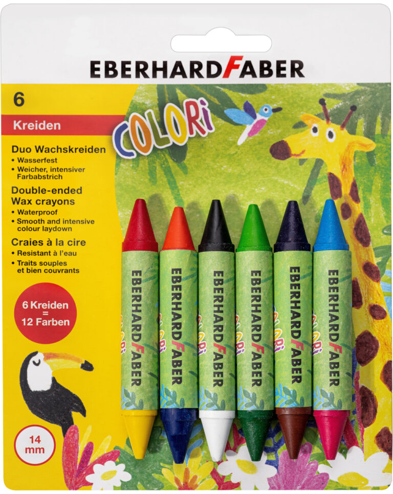 Vaškinės kreidelės EberhardFaber, Colori Duo, 6 spalvų