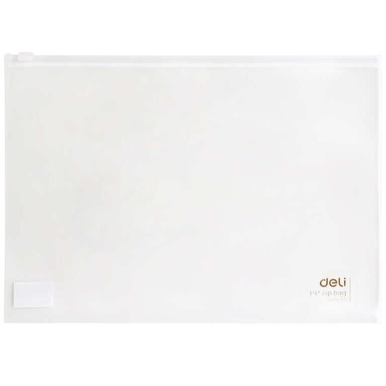 Plastikinis vokas DELI, A5 su užtrauktuku, skaidrus