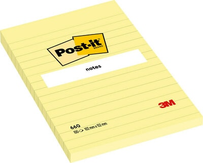 Lipnūs lapeliai Post-it, 102x152mm, linijomis