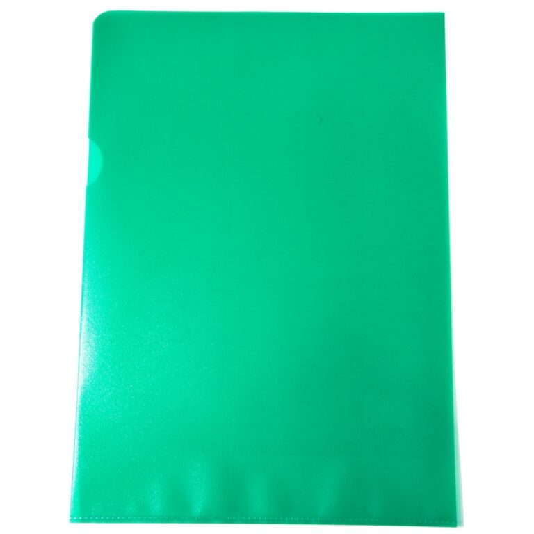 Dėklas dokumentams College L formos, A4, plastikinis, žalios spalvos