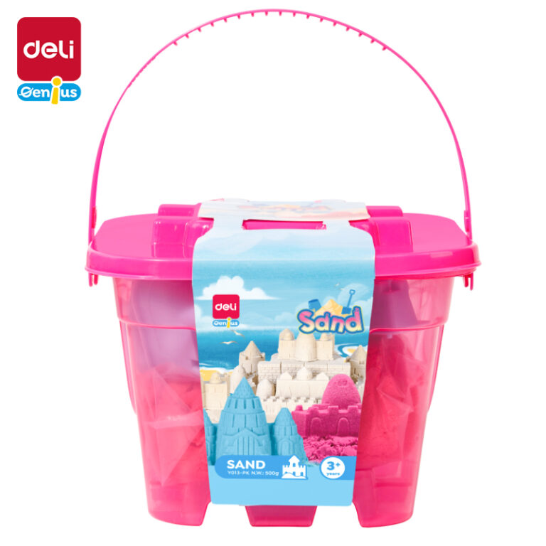 Kinetinis smėlis DELI, 0.5kg, + 6 formelės, rožinės spalvos