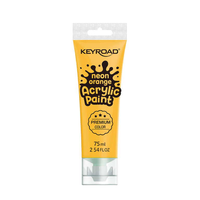 Akriliniai dažai Keyroad 75ml, neoninės oranžinės spalvos