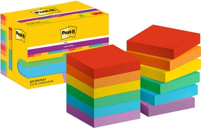 Lipnūs lapeliai 3M Post-it® Super Sticky Playful 47.6mmx47.6mm 12vnt/pak 90L