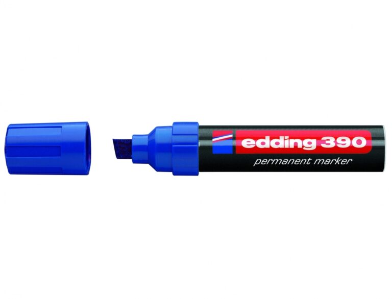 Permanentinis žymeklis Edding 390, 4-12mm, kirstu galu, mėlynos spalvos