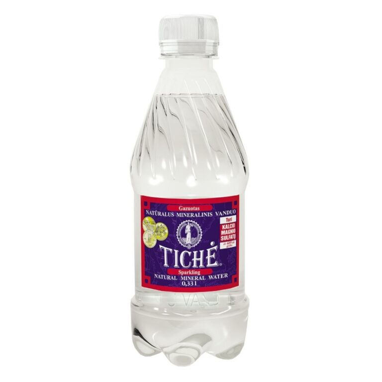 Natūralus mineralinis vanduo Tichė, gazuotas, plastikiniame butelyje, 0.33l (D)