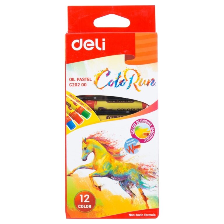 Aliejinės kreidelės DELI EC20200, 12 spalvų