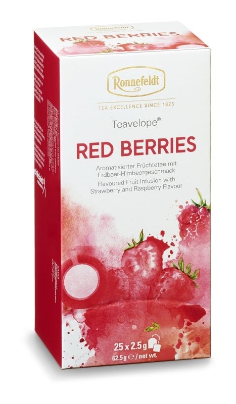 Vaisinė arbata Ronnefeldt Red Berries, su vokeliu, 25 pakeliai