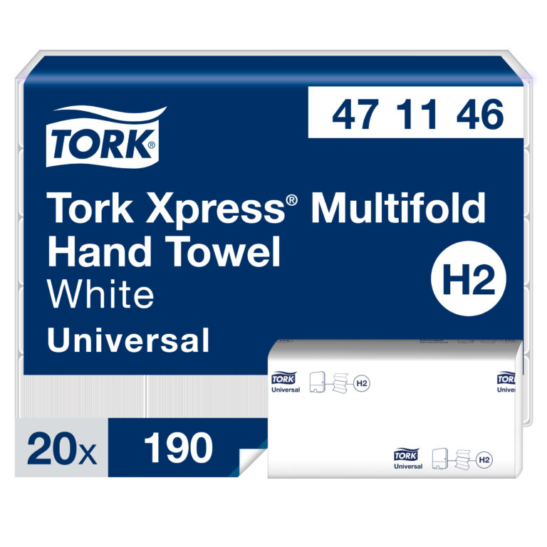 Servetėlės Tork Xpress Multifold Universal H2 (471146), 2 sluoksniai, 190vnt., baltos spalvos (EKO)