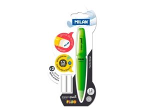 *Automatinis pieštukas Milan Capsule FLUO, 2B, 1.3mm + 2 trintukai, blisteryje