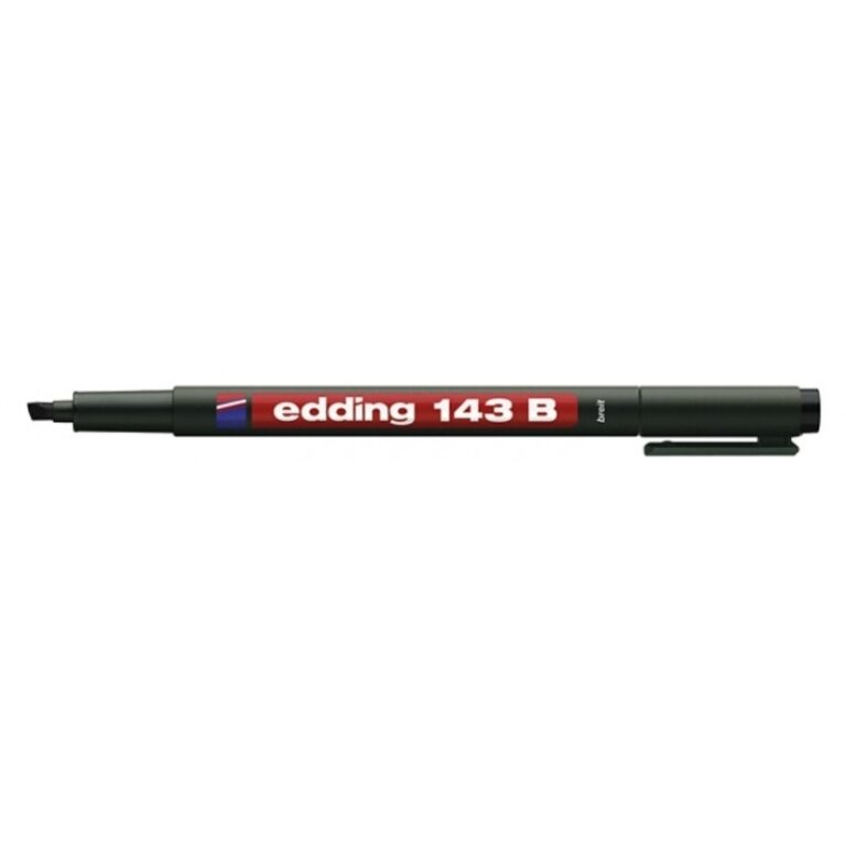 Permanentinis žymeklis Edding 143 B OHP, kirstu galiuku, 1-3mm, juodos spalvos