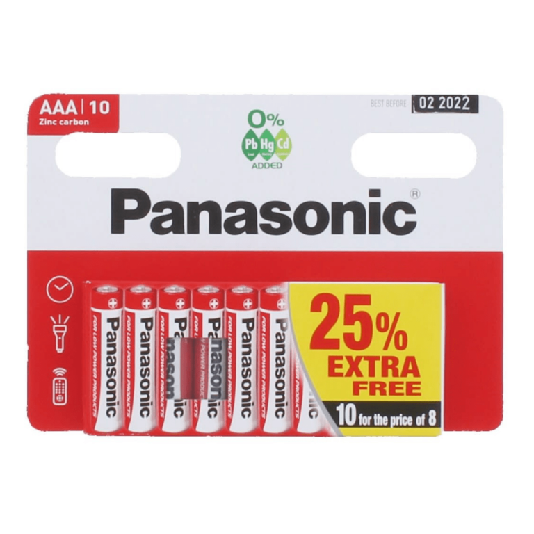 Elementai Panasonic Red Zinc, R03RZ AAA, 10vnt