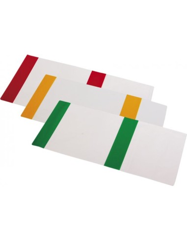 Plastikinis aplankalas A5+ formato, skaidrus, su reguliuojamu spalvotu krašteliu, 1vnt