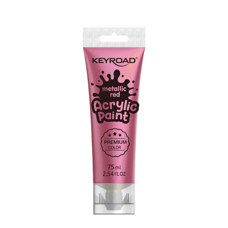Akriliniai dažai Keyroad 75ml, metalizuotos raudonos spalvos
