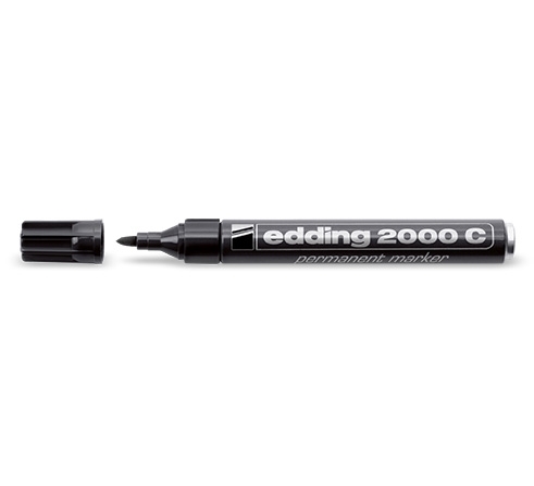 Permanentinis žymeklis Edding 2000C, apvaliu galiuku, 1,5-3mm, juodos spalvos