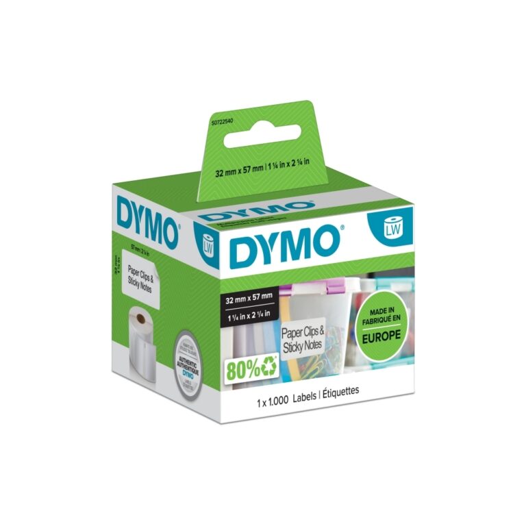 *Etikečių juostelė Dymo, 57x32mm, popierinė, baltos spalvos, 1000vnt. (11354 )