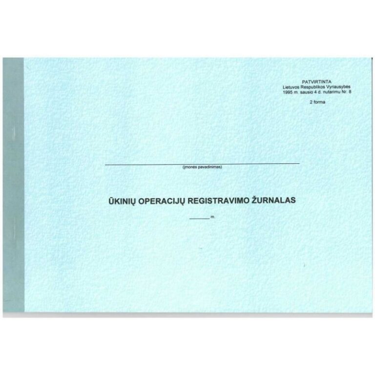 Ūkinių operacijų registravimo žurnalas, horizontalus