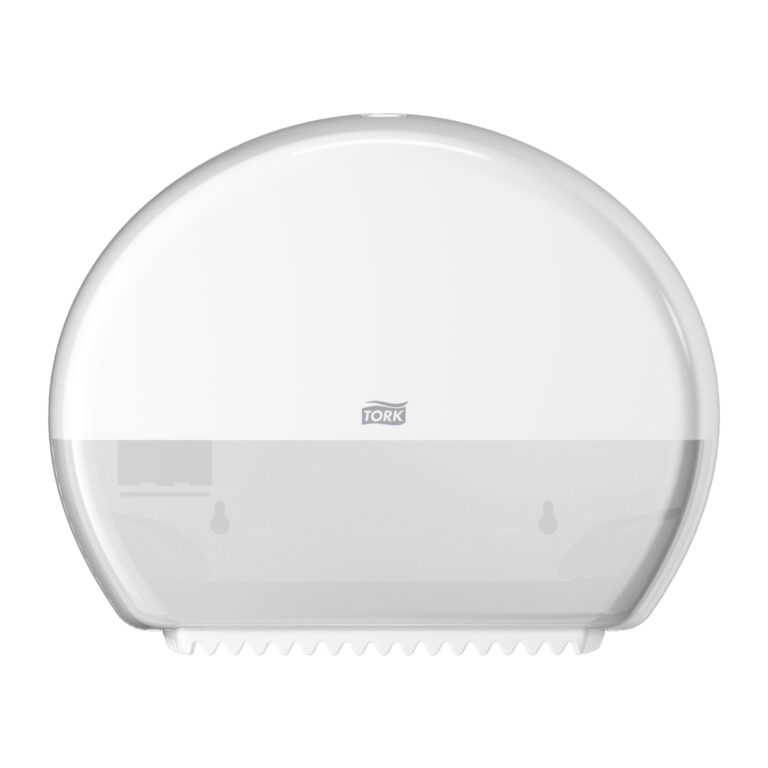 Laikiklis tualetiniam popieriui Tork Jumbo Mini T2 (555000), baltos spalvos, plastikinis