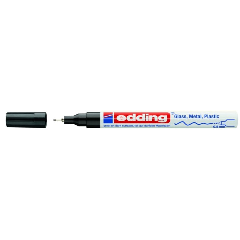 Žymeklis Edding 780 lako pagrindu, apvaliu galiuku, 0,8mm, juodos spalvos