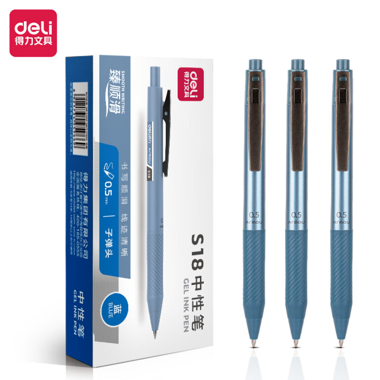 Gelinis rašiklis Deli S18 0.5 mm mėlynos spalvos