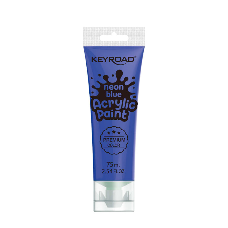 Akriliniai dažai Keyroad 75ml, neoninės mėlynos spalvos