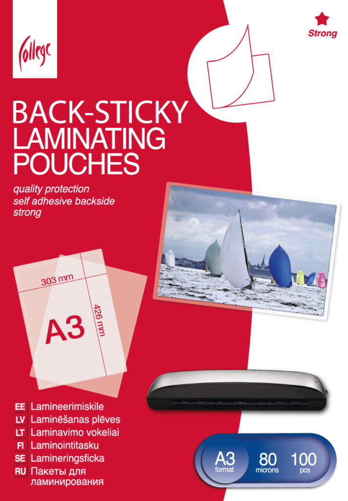 Lipni laminavimo plėvelė A3 (303x426mm) 80mic/100 lapų