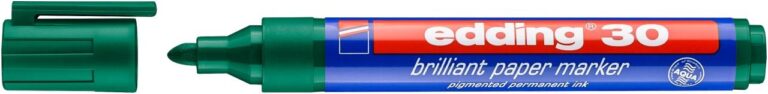 Žymeklis popieriui Edding 30 brilliant, apvaliu galiuku, 1.5-3mm, žalios spalvos