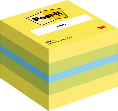 Lipnūs lapeliai Post-it, 51x51mm, 400 lapelių, gelsvos ir žalios spalvos
