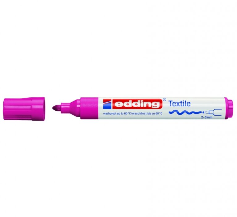 Tekstilės žymeklis Edding 4500, apvaliu galiuku, 2-3mm, rožinės spalvos