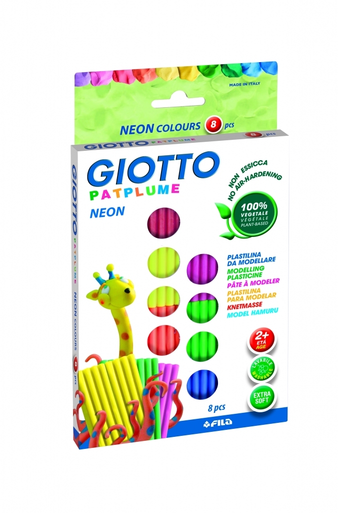 Plastilinas Fila Giotto Pongo Patplume, 33g, 8 spalvos