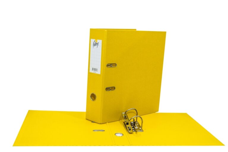 Segtuvas College A4, 75mm, PP/PP, be apkaustų, geltonos spalvos