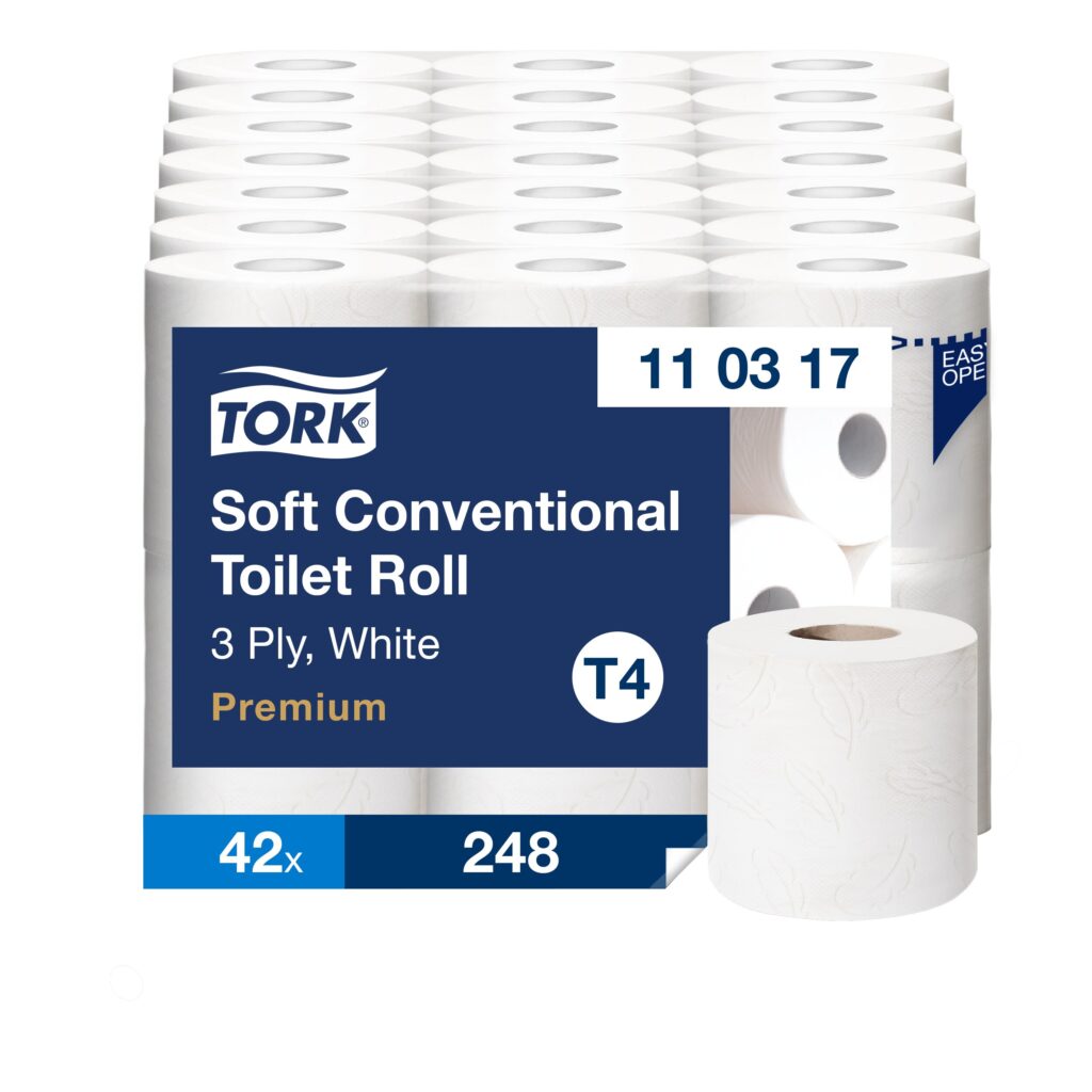Tualetinis popierius Tork Premium Extra Soft T4 (110317), baltos spalvos, 3 sluoksniai, 35 m, 248 lapeliai, 6 rulonai