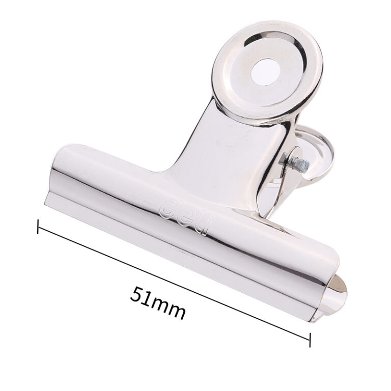 Metalinis spaustukas DELI 51mm sidabrinės spalvos 6vnt/pak