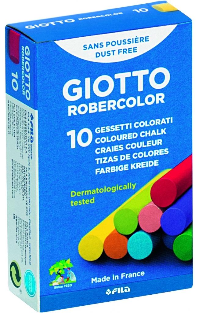 Spalvota kreida Fila Giotto Robercolor Carree, apvali, 10vnt, įvairių spalvų