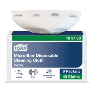 Vienkartinės valymo šluostės iš mikropluošto Tork (183700), 60 g/m2, 40 vnt