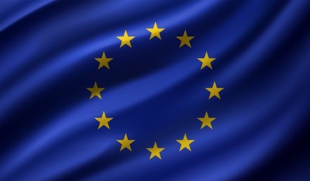 Vėliava Europos Sąjungos, spausta, 170x100cm, šilkografija, su karabinais