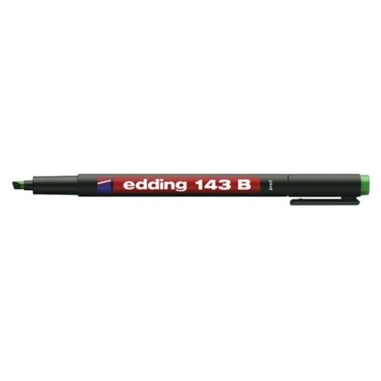Permanentinis žymeklis Edding 143 B OHP, kirstu galiuku, 1-3mm, žalios spalvos