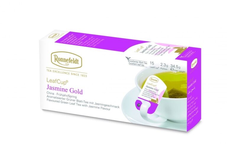 Arbata Ronnefeldt Leaf cup žalioji su jazminais Jasmine Gold, 15 pakelių