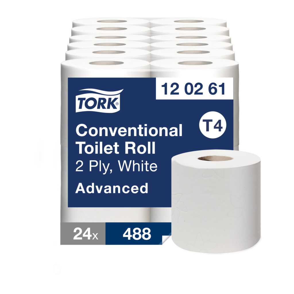 Tualetinis popierius Tork Advanced Extra Long T4, 120261, 2 sluoksniai, 69,4m, 496 lapeliai, baltos spalvos, 4vnt