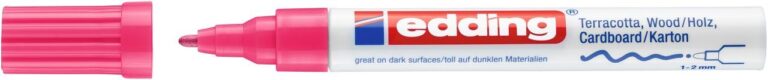 *Žymeklis Edding 4040 lako pagrindu, apvaliu galiuku, 1-2mm, skirtas dekoravimui, matinės rožinės spalvos