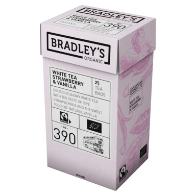 Ekologiška baltoji arbata Bradley´s, braškių ir vanilės skonio, 25 pak, nr. 390