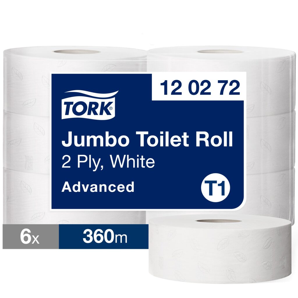 Tualetinis popierius Tork Advanced Jumbo T1, 120272, 2 sluoksniai, 360m, 1800 lapelių, baltos spalvos, 1vnt