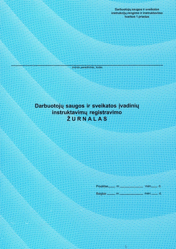 Darbuotojų saugos ir sveikatos įvadinių instruktavimų registravimo žurnalas, A4