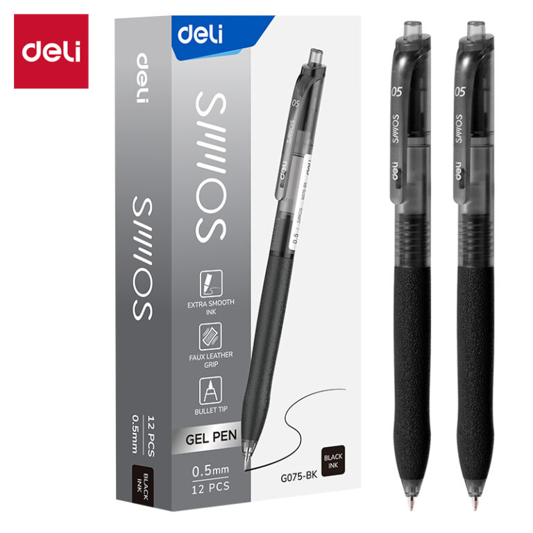Automatinis gelinis rašiklis DELI SMMOS G075 0,5 mm juodos spalvos