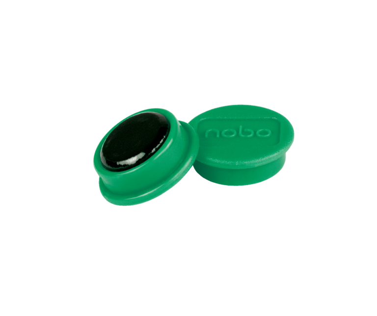 Magnetai Nobo, 24mm, žalios spalvos, 10 vnt./pak.