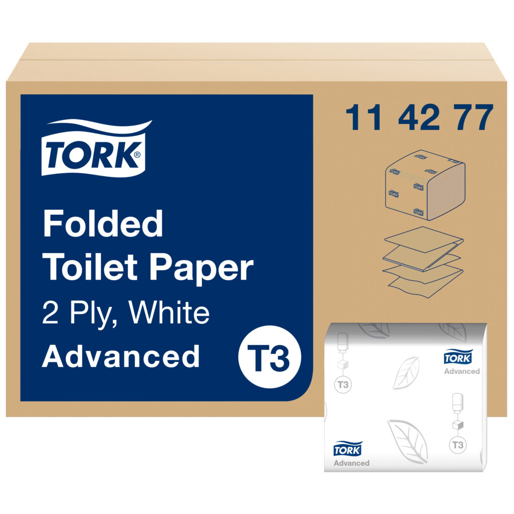 Tualetinis popierius Tork Advanced T3, 114277, 2 sluoksniai, 252 lapelių, baltos spalvos, 1vnt